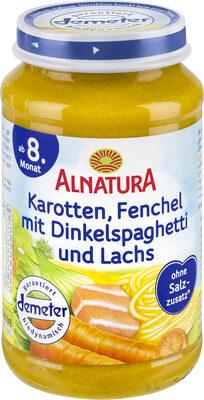 Karotten, Fenchel mit Dinkelspaghetti und Lachs (ab 8. Monat)