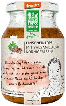 Linseneintopf mit Balsamico und körnigem Senf